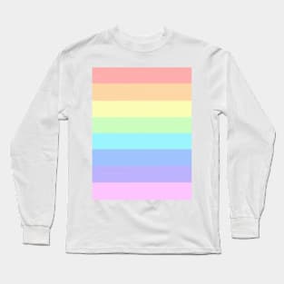 Unicorn pastel stripes watercolor artwork Long Sleeve T-Shirt